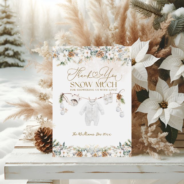 Baby Its Cold Outside Clothest Line Baby Shower Thank You Card (Creator Uploaded)