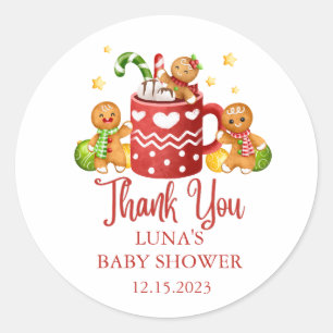 Baby Its Cold Outside Cosy Baby Shower Classic Round Sticker
