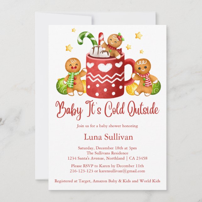 Baby Its Cold Outside Cosy Baby Shower Invitation (Front)
