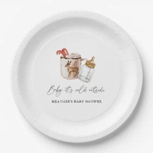 Baby It's Cold Outside Cosy Winter Baby Shower Paper Plate
