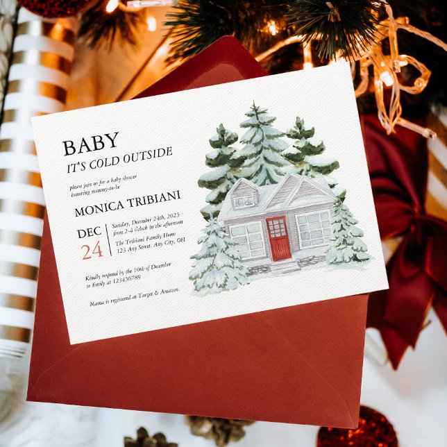 Baby its cold outside Cosy Winter Christmas Shower Invitation (Creator Uploaded)