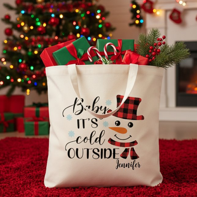 Baby It's Cold Outside Custom Holiday Tote Bag (Baby It's Cold Outside Custom Holiday Tote Bag)
