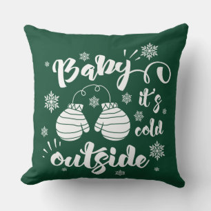 Baby its cold outside cute mittens winter cushion