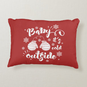 Baby its cold outside cute mittens winter decorative cushion