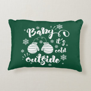 Baby its cold outside cute mittens winter decorative cushion