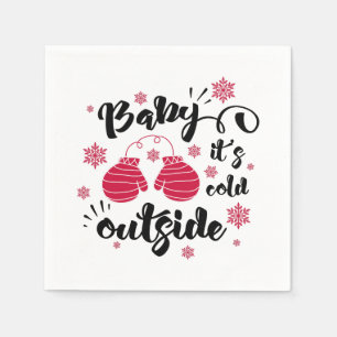 Baby its cold outside cute mittens winter napkin