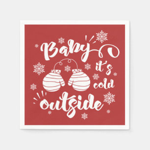 Baby its cold outside cute mittens winter napkin