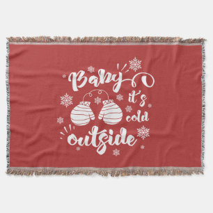 Baby its cold outside cute mittens winter throw blanket