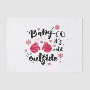 Baby its cold outside cute mittens winter tissue paper