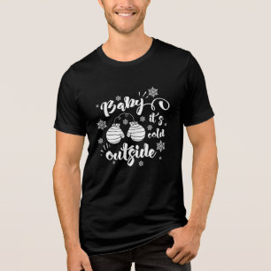 Baby its cold outside cute mittens winter Tri-Blend shirt