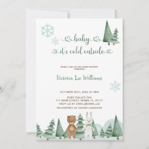 Baby It's Cold Outside Cute Winter Baby Shower Invitation