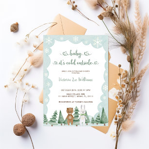 Baby It's Cold Outside Cute Winter Baby Shower Invitation