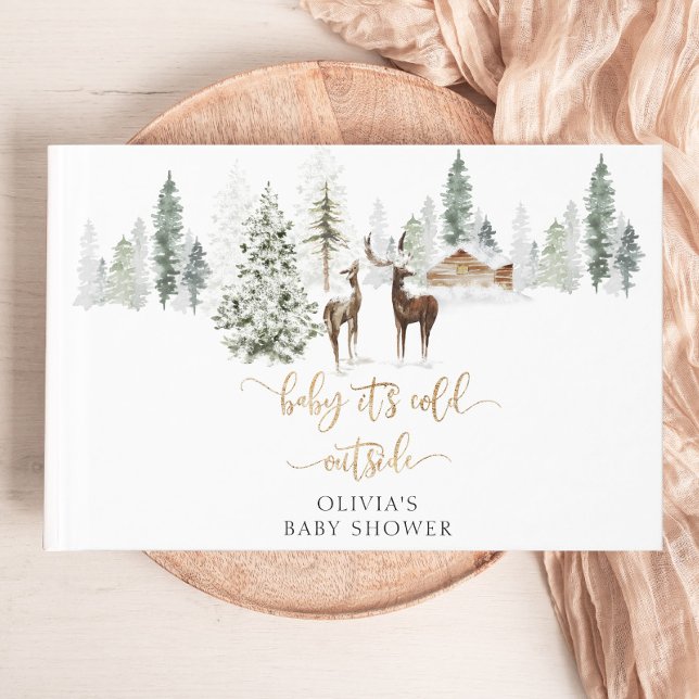 Baby its cold outside deer baby shower guest book (Creator Uploaded)