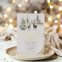 Baby its cold outside deer baby shower invitation