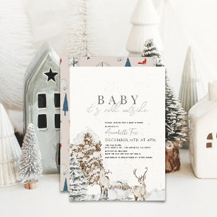 Baby It's Cold Outside Deer Winter Baby Shower Invitation
