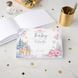  Baby Its Cold Outside Deer Woodland Baby Shower  Guest Book