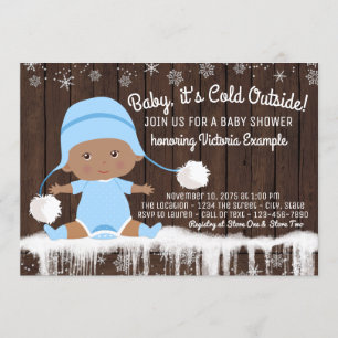 Baby its Cold Outside Ethnic Boy Shower Invitation