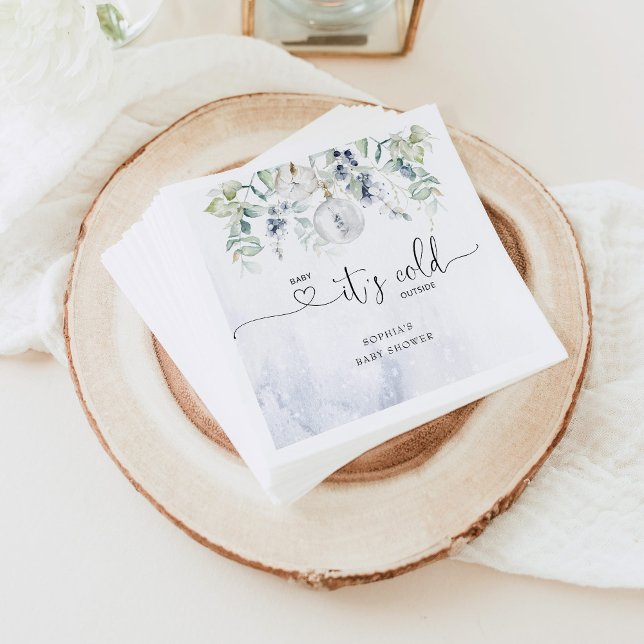 Baby its cold outside eucalyptus baby shower napkin (Creator Uploaded)