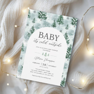 Baby it's Cold Outside Forest Winter Baby Shower Invitation
