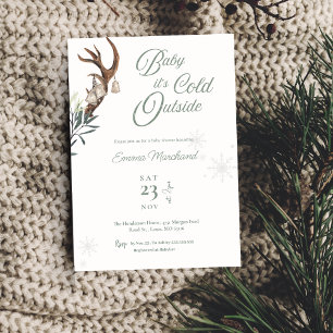 Baby it's cold outside Frosty Winter baby shower Invitation