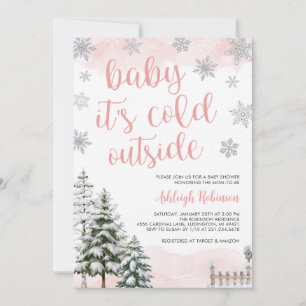 Baby it's Cold Outside Girl Baby Shower Invitation