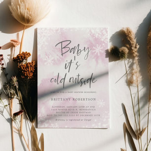 Baby Its Cold Outside Girl Baby Shower Invitation