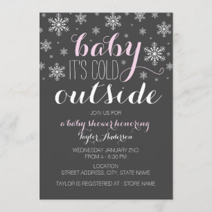 Baby it's Cold Outside - Girl Baby Shower Invite