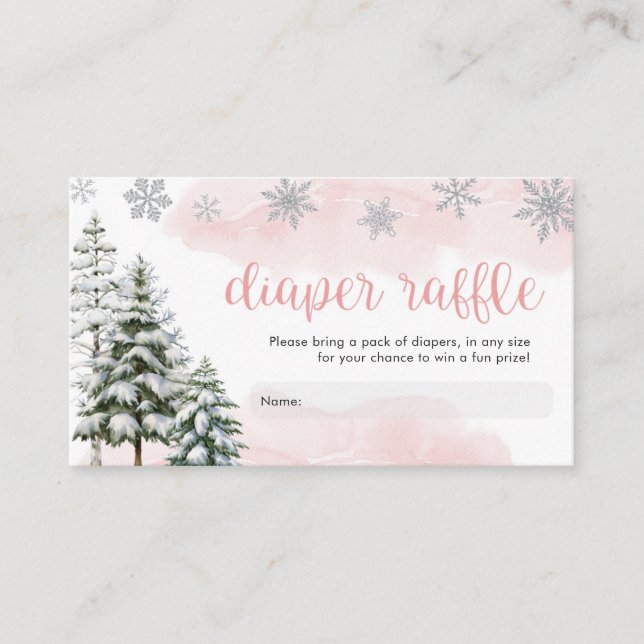 Baby it's Cold Outside Girl Diaper Raffle Enclosure Card (Front)