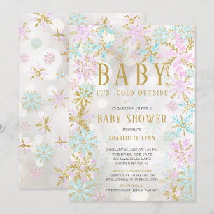 Baby It's Cold Outside Girl or Boy Baby Shower Invitation