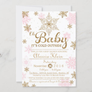 Baby It's Cold Outside, Girl Shower Invitation