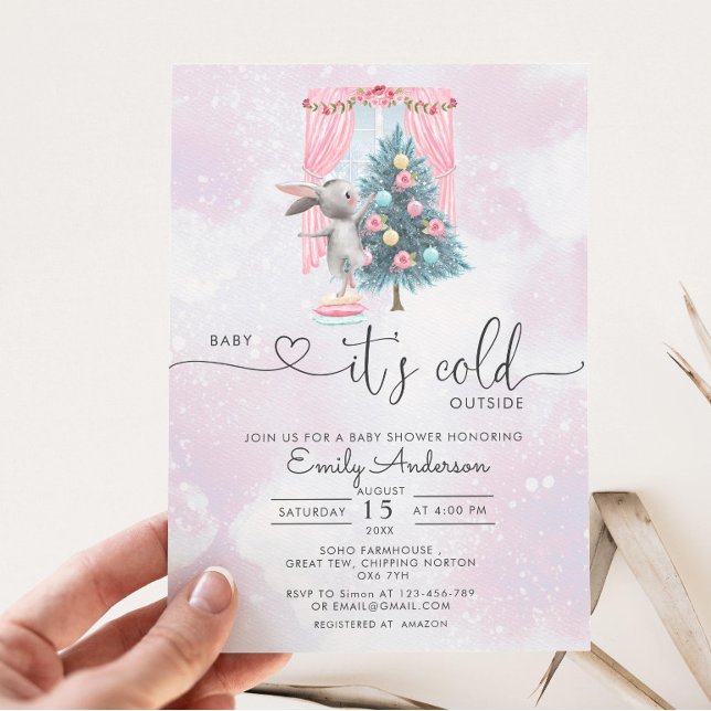 Baby It's Cold Outside Girl Winter Baby Shower  Invitation (Creator Uploaded)