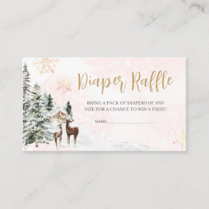 Baby It's Cold Outside Girl Winter Diaper Raffle Enclosure Card