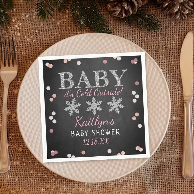 Baby It's Cold Outside Girls Winter Baby Napkin (Creator Uploaded)