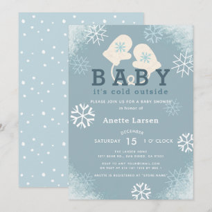 Baby Its Cold Outside Gloves Shower Invitation