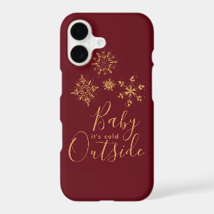 Baby it's Cold Outside Golden Snowflakes