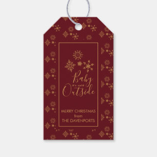 Baby it's Cold Outside Golden Snowflakes Gift Tags