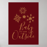 Baby it's Cold Outside Golden Snowflakes