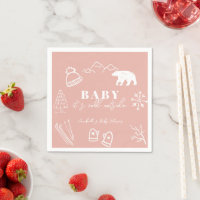 Baby It's Cold Outside Hand-drawn Pink Baby Shower