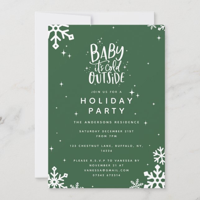 Baby its cold outside holiday party invitation (Front)