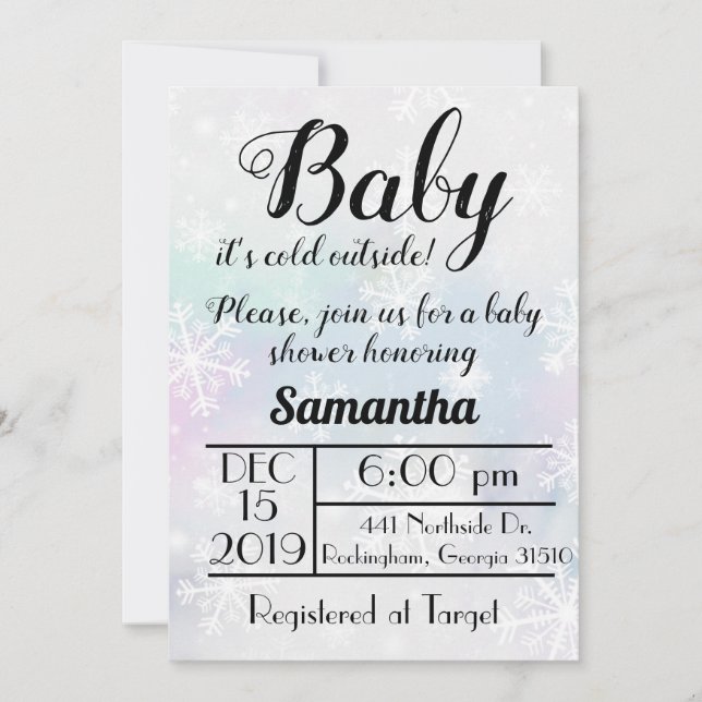 Baby It's Cold Outside Invitation (Front)