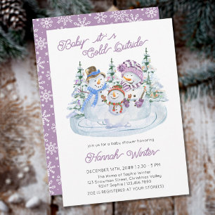 Baby it's Cold Outside Jolly Snowman Baby Shower Invitation