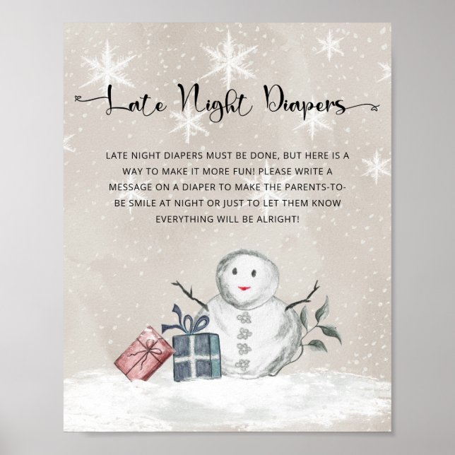 Baby its cold outside Late night diapers game  Poster (Front)