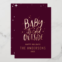 Baby its cold outside modern minimal Christmas Foi