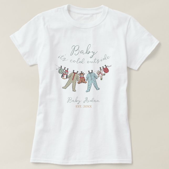 Baby Its Cold Outside Mother to Be Woman's T-Shirt (Design Front)