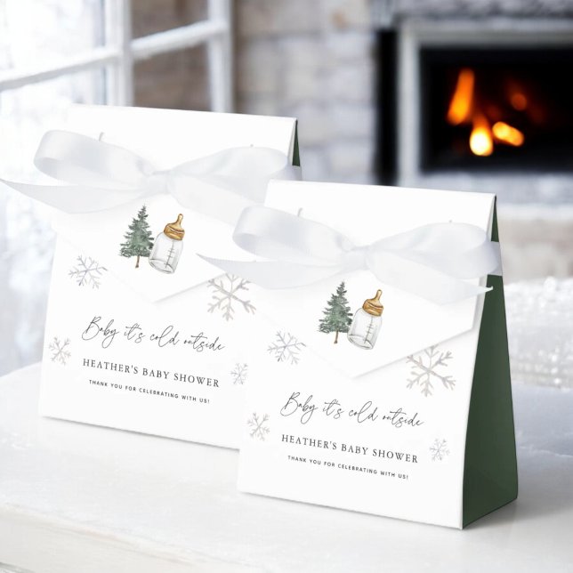 Baby It's Cold Outside Mountain Winter Baby Shower Favour Box (Creator Uploaded)