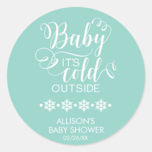 Baby It's Cold Outside Neutral Baby Shower Sticker