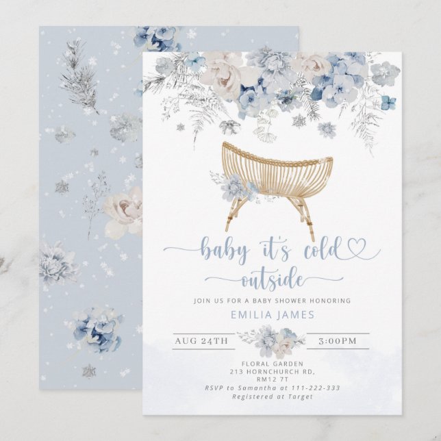 Baby its cold outside nursery baby shower invitation (Front/Back)