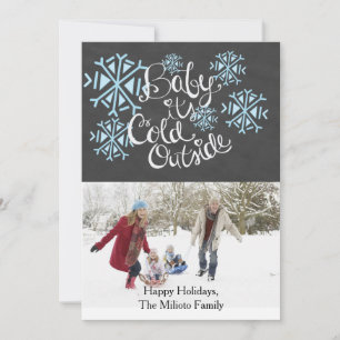 Baby It's Cold Outside One Photo Christmas Card