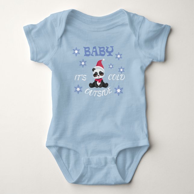 Baby It's Cold Outside Panda Bear Bodysuit (Front)