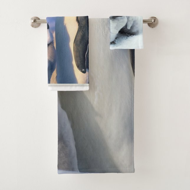 Baby its cold outside penguin   bath towel set (Insitu)